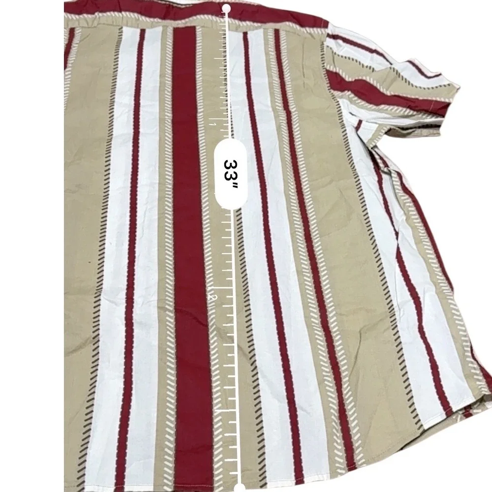 Banana Republic Mens XXL Slim Fit Organic Cotton Striped‎ Short Sleeve Shirt NEW